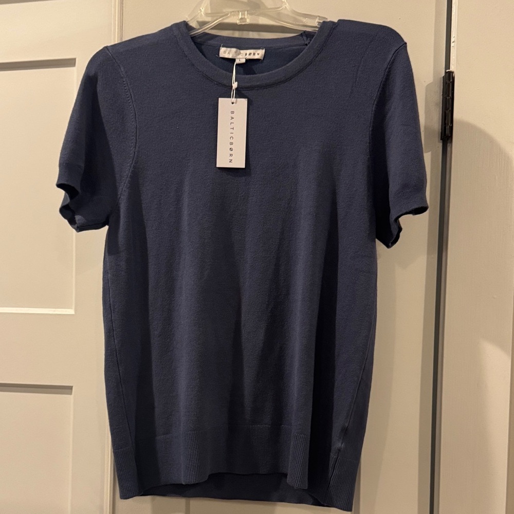 Baltic Born Blue Short Sleeve Crew Sweater